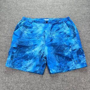 Reel Legends Cargo Board Shorts Mens 2XL Blue‎ Swim Trunks Performance Casual